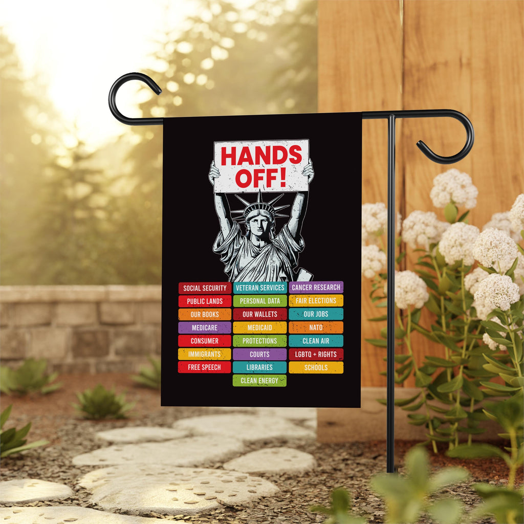 Hands Off Protest Garden Flag, Double Sided, Resist Hate Flag, Anti-Trump Flag, Women's Rights Flag, Resist Racism Flag, Resist Fascism Flag