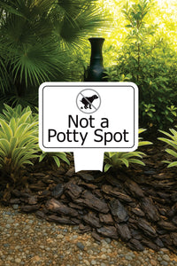 Not a Potty Spot Yard Sign 10” x 14” - Rust-free Aluminum Dog Poop Sign for Lawn, Please Clean Up After Your Dog Sign with Integrated Stake