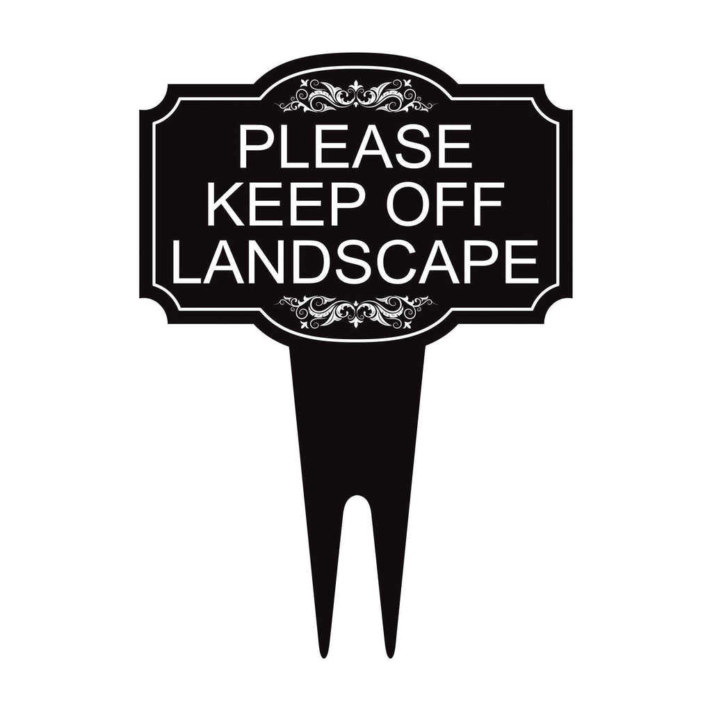 Please Keep Off Landscape Yard Sign 10” x 14” - Rust-free Aluminum Stay Off Grass Sign for Lawn, Outdoor Yard Sign with Integrated Stake
