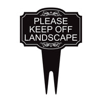 Please Keep Off Landscape Yard Sign 10” x 14” - Rust-free Aluminum Stay Off Grass Sign for Lawn, Outdoor Yard Sign with Integrated Stake