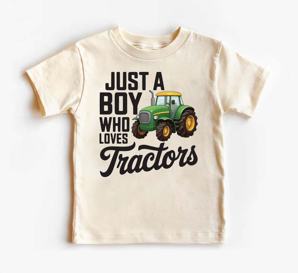 Just a Boy Who Loves Tractors Onesie, Baby Bodysuit, Baby Shirt, Toddler Sweatshirt - Trendy Farm Outfit, Tractor Boys Country Baby Gift