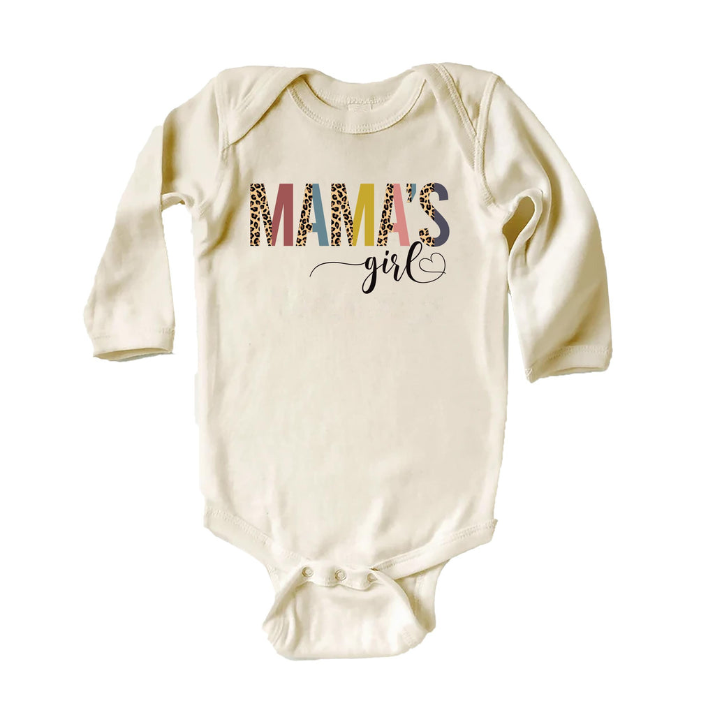 Mama’s Girl Onesie, Baby Bodysuit, Baby Shirt, Toddler Sweatshirt - Cute Leopard Print Outfit, I Love My Mom Baby Gift, Trendy Girl Clothes