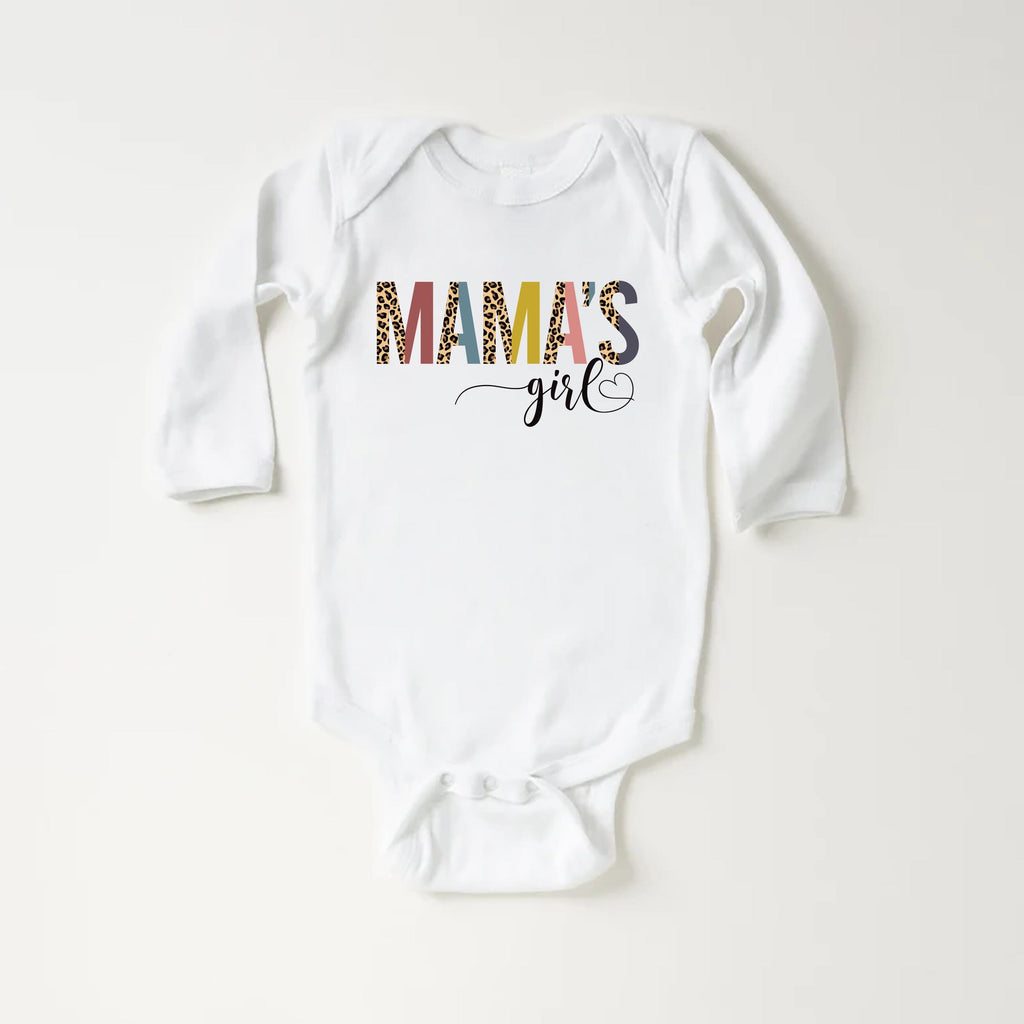 Mama’s Girl Onesie, Baby Bodysuit, Baby Shirt, Toddler Sweatshirt - Cute Leopard Print Outfit, I Love My Mom Baby Gift, Trendy Girl Clothes