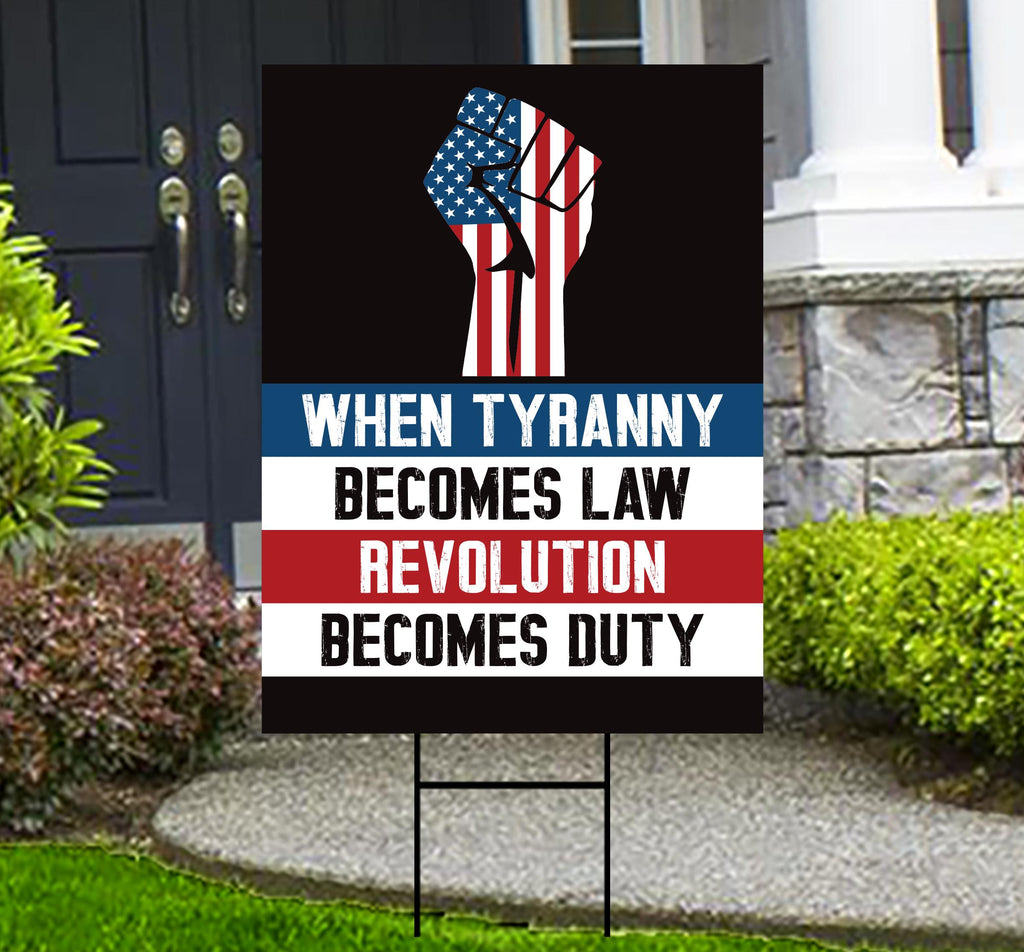 Fight Injustice Yard Sign - Resist Hate Lawn Sign, Anti-Trump Sign, Resist Racism, Resist Fascism Yard Sign with Metal H-Stake