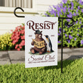 Bears Penguins RESIST Garden Flag, 12x18 Inch Double Sided, Resist Hate Flag, Anti-Trump, Funny Anti-Trump Anti-Elon Flag, Political Flag