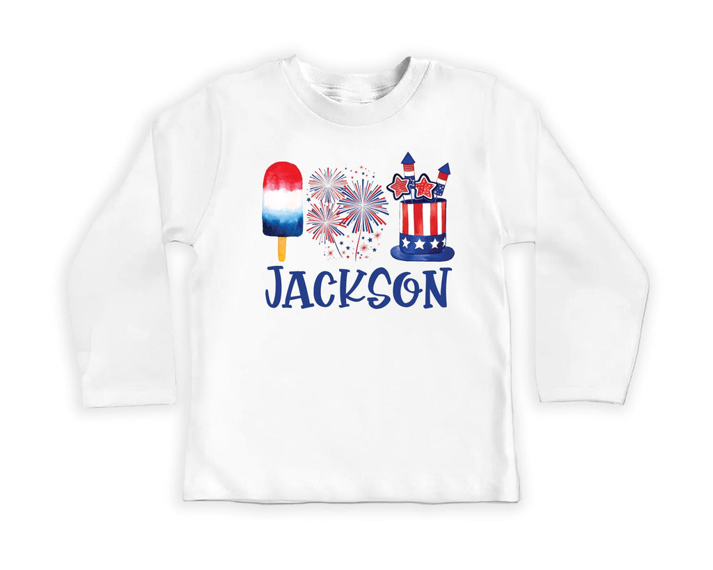 Personalized Fourth of July Onesie, Baby Bodysuit, Baby Shirt, Toddler Sweatshirt - Custom Patriotic Popsicle Outfit, 4th of July Baby Gift