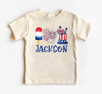 Personalized Fourth of July Onesie, Baby Bodysuit, Baby Shirt, Toddler Sweatshirt - Custom Patriotic Popsicle Outfit, 4th of July Baby Gift