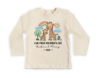 Our First Mother’s Day Toddler Sweatshirt, Baby Shirt, Onesie, Baby Bodysuit - Personalized 1st Mother’s Day Boy Outfit, Cute Giraffe Gift