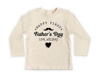 Happy First Father’s Day Onesie, Baby Bodysuit, Baby Shirt, Toddler Sweatshirt, Personalized First Fathers Day Outfit, Fathers Day Date Gift