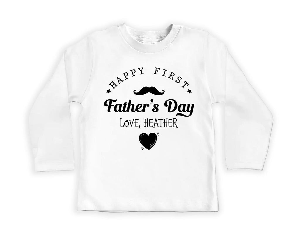 Happy First Father’s Day Onesie, Baby Bodysuit, Baby Shirt, Toddler Sweatshirt, Personalized First Fathers Day Outfit, Fathers Day Date Gift