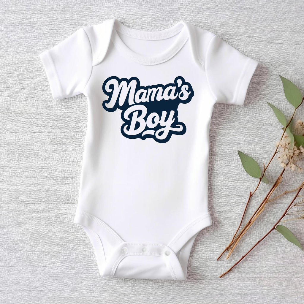 Mama’s Boy Baby Shirt, Onesie, Baby Bodysuit, Toddler Sweatshirt - Retro Boys Outfit, Cute Mama and Son Gift, Vintage Baby Shower Clothes