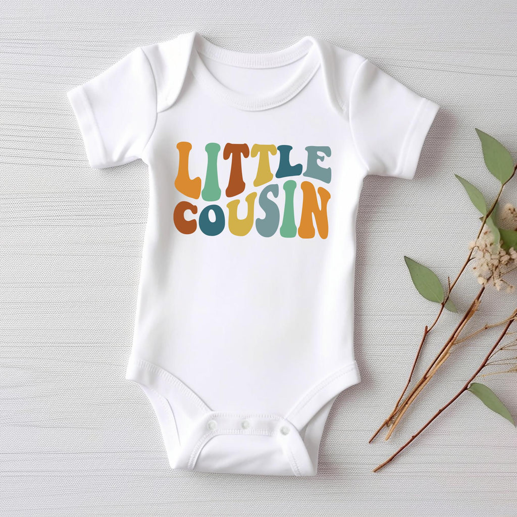 Little Cousin Onesie, Baby Bodysuit, Baby Shirt, Toddler Sweatshirt - Retro Matching Cousin Outfit, Family Baby Gift for Playdates & Photos