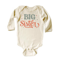 Retro Big Sister Onesie, Baby Bodysuit, Baby Shirt, Toddler Sweatshirt, Rainbow Sibling Outfit, Big Sister Gift, Colorful Family Clothes