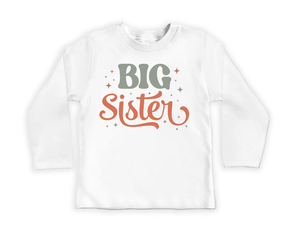 Retro Big Sister Onesie, Baby Bodysuit, Baby Shirt, Toddler Sweatshirt, Rainbow Sibling Outfit, Big Sister Gift, Colorful Family Clothes