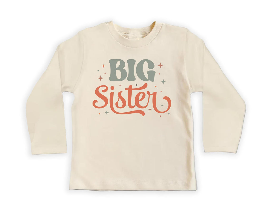 Retro Big Sister Onesie, Baby Bodysuit, Baby Shirt, Toddler Sweatshirt, Rainbow Sibling Outfit, Big Sister Gift, Colorful Family Clothes