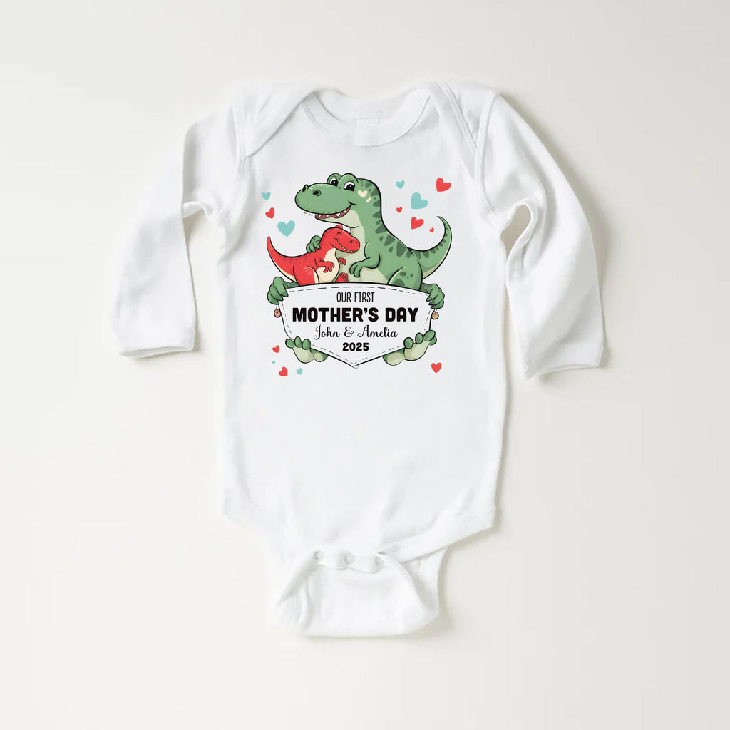 Our First Mother’s Day Onesie, Baby Bodysuit, Baby Shirt, Toddler Sweatshirt - Dinosaur 2025 Mother’s Day Gift, First Mother’s Day Outfit