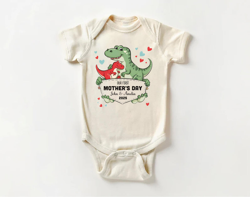 Our First Mother’s Day Onesie, Baby Bodysuit, Baby Shirt, Toddler Sweatshirt - Dinosaur 2025 Mother’s Day Gift, First Mother’s Day Outfit