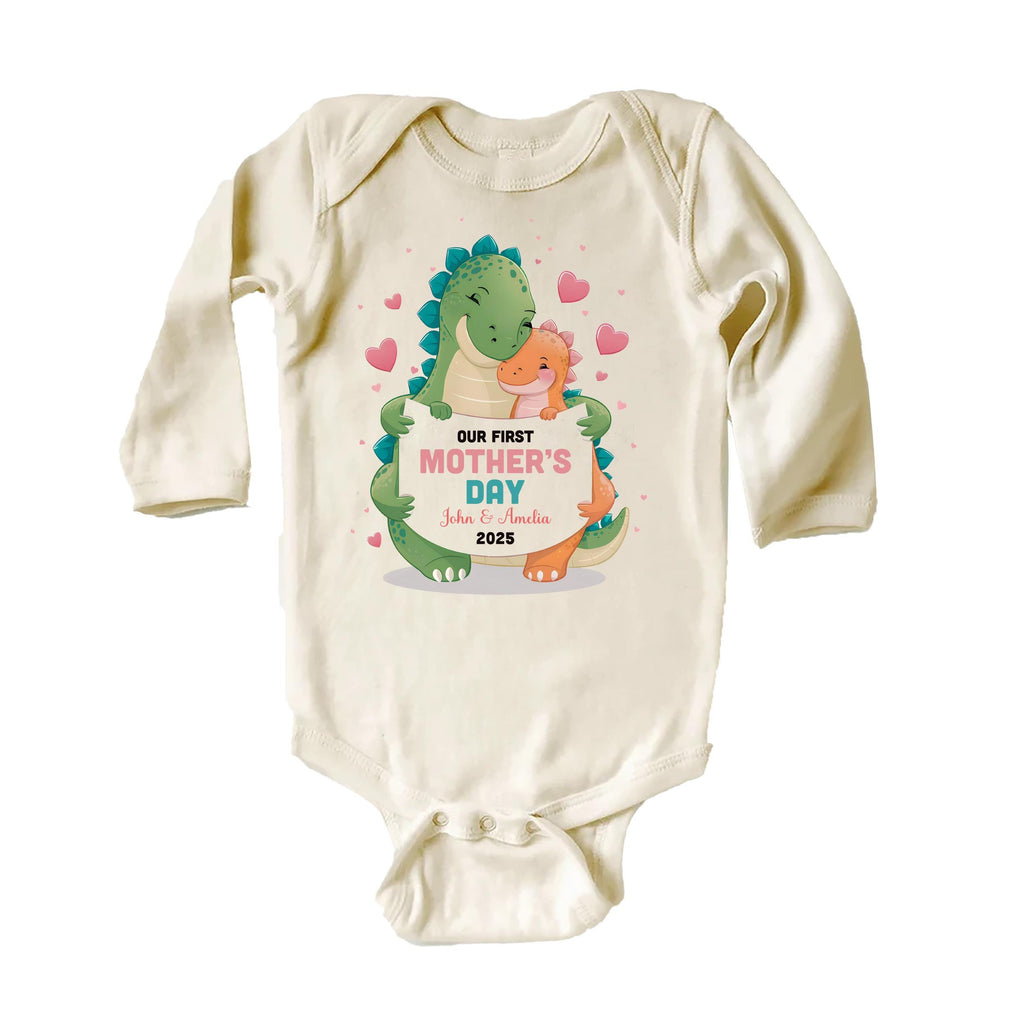 Our First Mother’s Day Onesie, Baby Bodysuit, Baby Shirt, Toddler Sweatshirt - Dinosaur 2025 Mother’s Day Gift, First Mother’s Day Outfit