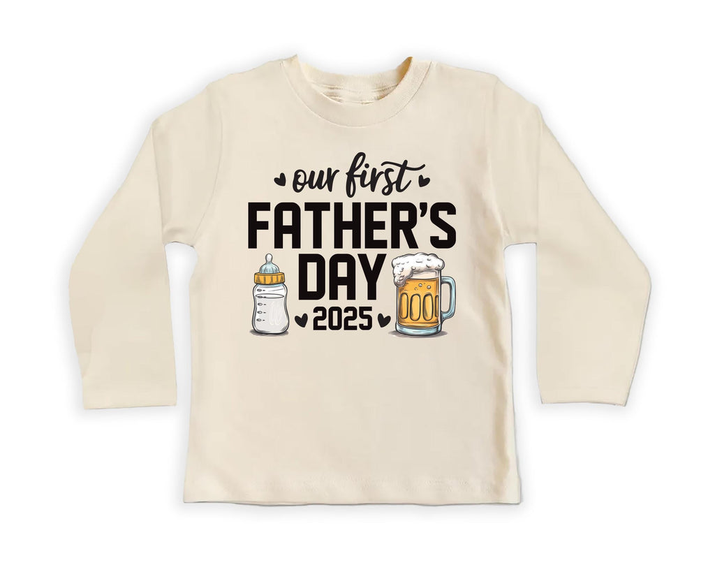 Our First Father’s Day Onesie, Baby Bodysuit, Baby Shirt, Toddler Sweatshirt, Personalized First Fathers Day Gift, Cute Bottle & Beer Outfit