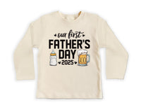 Our First Father’s Day Onesie, Baby Bodysuit, Baby Shirt, Toddler Sweatshirt, Personalized First Fathers Day Gift, Cute Bottle & Beer Outfit