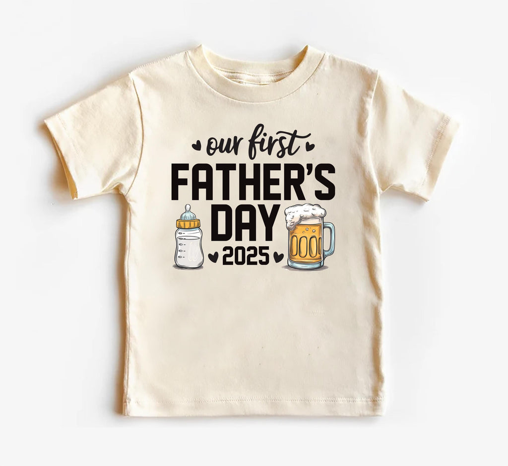 Our First Father’s Day Onesie, Baby Bodysuit, Baby Shirt, Toddler Sweatshirt, Personalized First Fathers Day Gift, Cute Bottle & Beer Outfit
