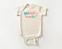 Mimi’s Bestie Onesie, Baby Bodysuit, Baby Shirt, Toddler Sweatshirt - Cute I Love My Mimi Outfit, Minimalist Baby Gift, Grandma Baby Clothes