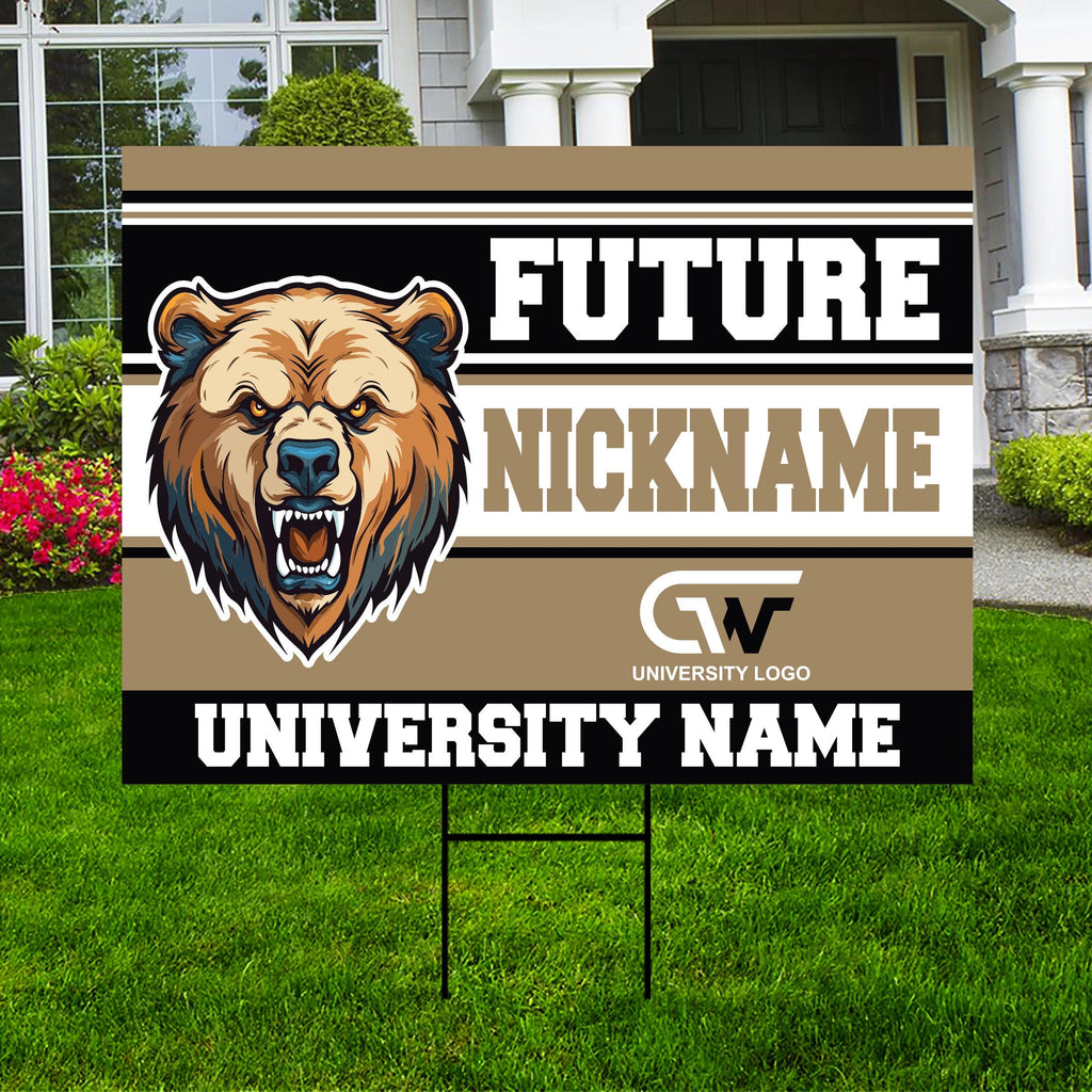Personalized Future Student Graduation Yard Sign 2025, Mascot Sign, Custom Graduate School College University Yard Sign with Metal H-Stake