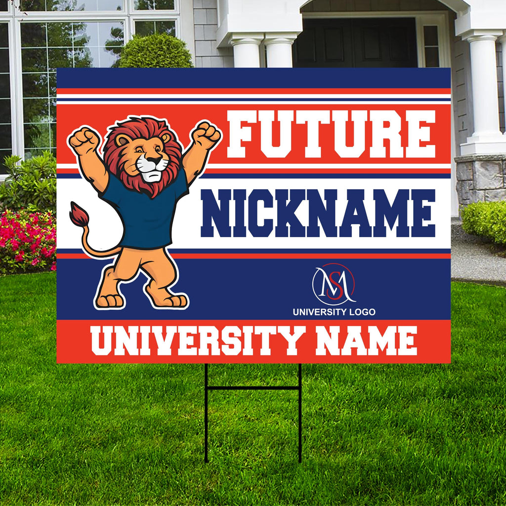 Personalized Future Student Graduation Yard Sign 2025, Mascot Sign, Custom Graduate School College University Yard Sign with Metal H-Stake
