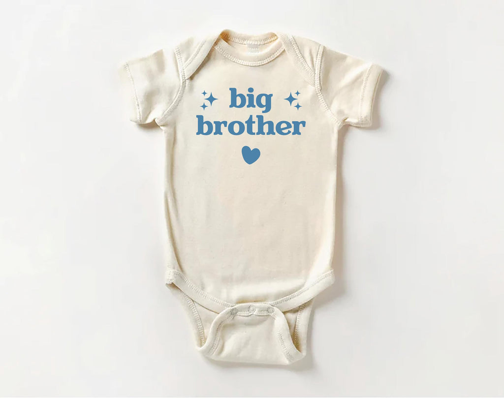 Big Brother Onesie, Baby Bodysuit, Baby Shirt, Toddler Sweatshirt - Cute Retro Pregnancy Announcement, Natural Big Brother Gift for Boys
