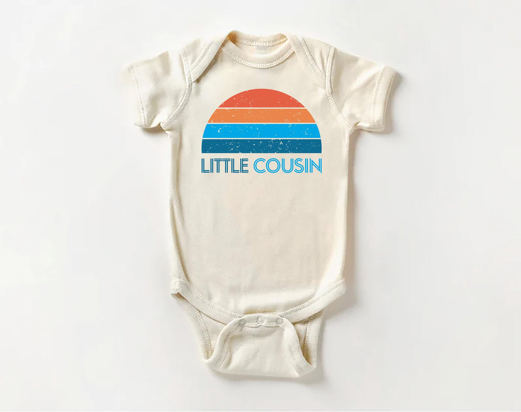 Retro Little Cousin Onesie, Baby Bodysuit, Baby Shirt, Toddler Sweatshirt, Boys Cousin Outfit, Vintage Family Gift, Matching Baby Clothes