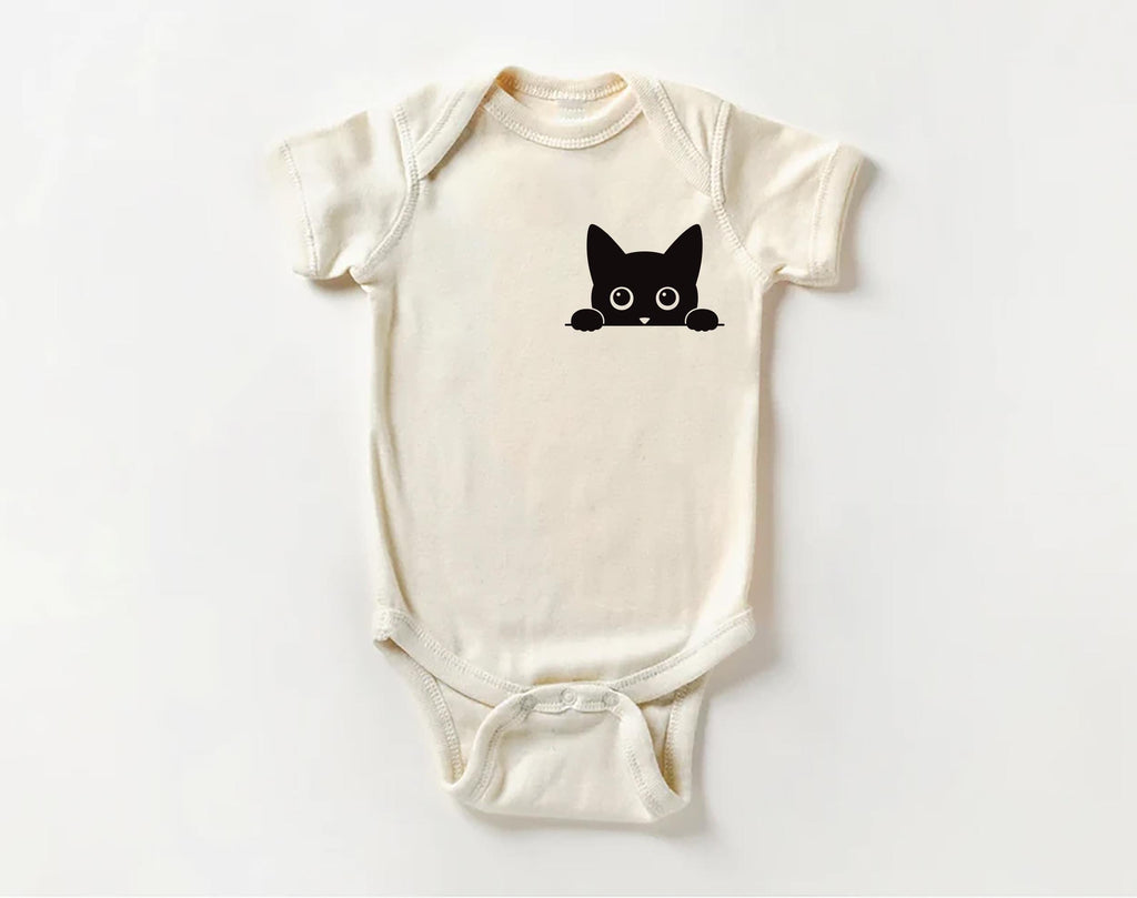 Black Cat Baby Shirt, Baby Onesie, Baby Bodysuit, Toddler Sweatshirt - Cute I Love Cats Outfit, Halloween Baby Gift, Spooky Cat Baby Clothes
