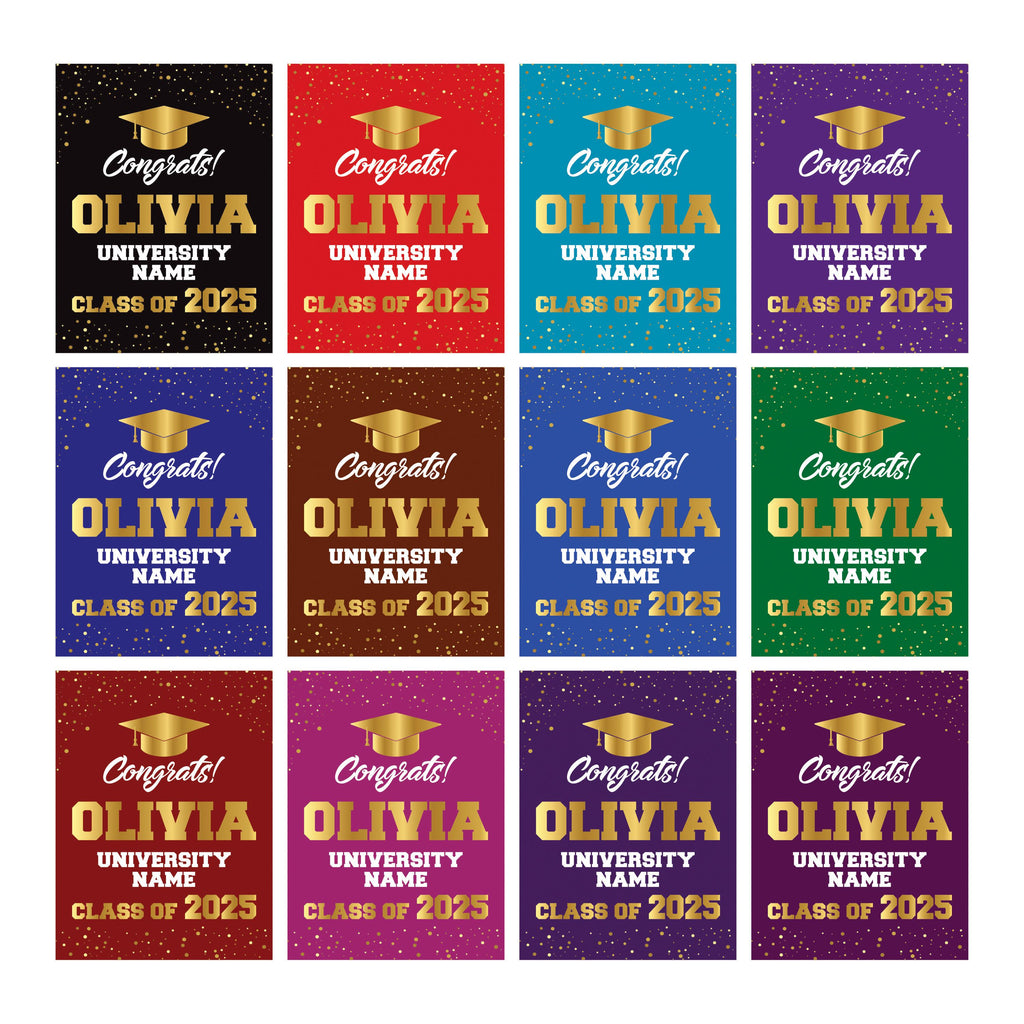 Personalized College Graduation Garden Flag, Double Sided Custom School, University Logo, Class of 2025 Yard Sign, Graduate Celebration Flag