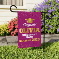 Personalized College Graduation Garden Flag, Double Sided Custom School, University Logo, Class of 2025 Yard Sign, Graduate Celebration Flag