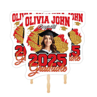 Custom Face Fans With Wooden Handle, Graduation Head, Grad Face Fans, Class of 2025 Head Fans, Graduation Faces on a Stick