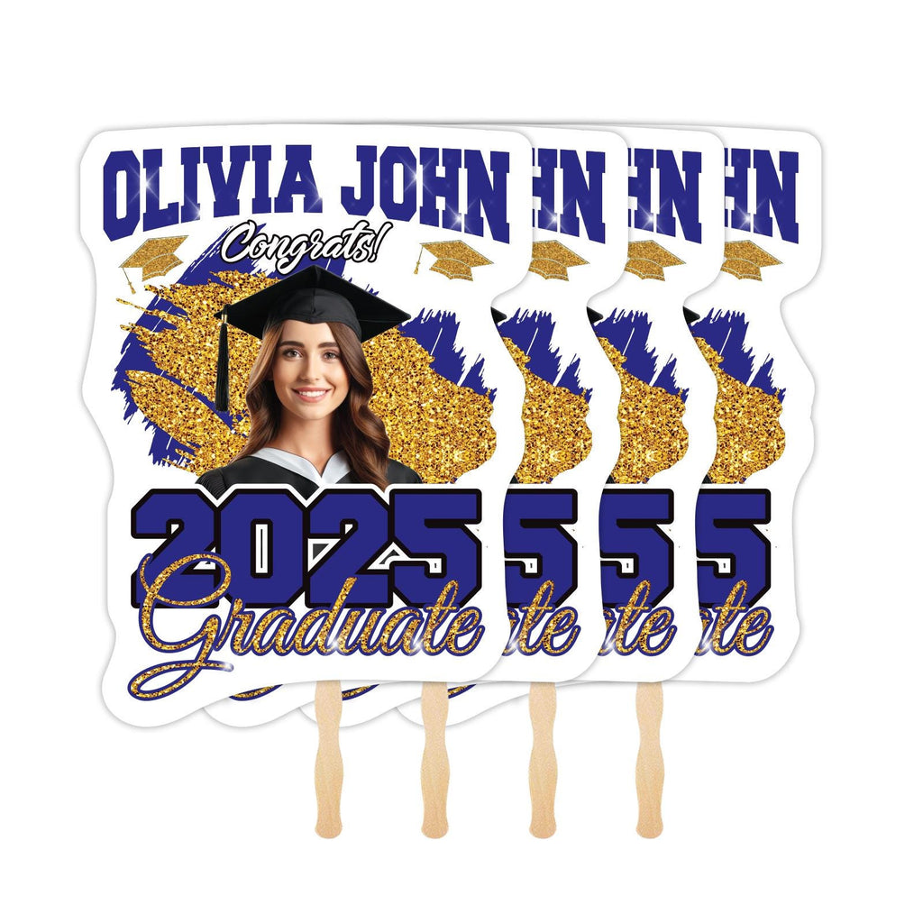 Custom Face Fans With Wooden Handle, Graduation Head, Grad Face Fans, Class of 2025 Head Fans, Graduation Faces on a Stick