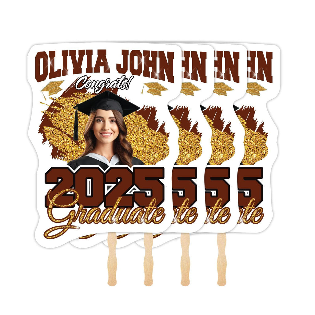 Custom Face Fans With Wooden Handle, Graduation Head, Grad Face Fans, Class of 2025 Head Fans, Graduation Faces on a Stick