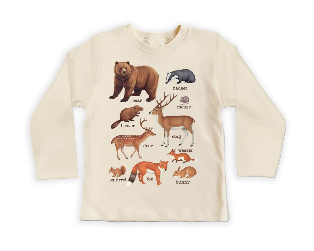 Forest Animals Onesie Baby Bodysuit, Baby Shirt, Toddler Sweatshirt, Cute Woodland Wildlife Outfit, Nature Baby Gift, Outdoor Animal Clothes