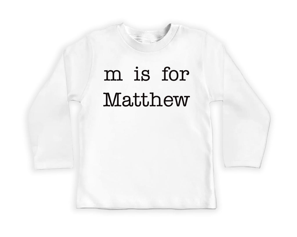 Personalized ‘Letter Is for Name’ Onesie, Baby Bodysuit, Baby Shirt, Toddler Sweatshirt - Vintage Custom Baby Outfit, Monogram Name Gift