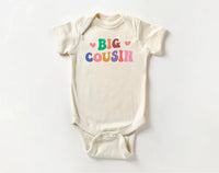 Big Cousin Onesie, Baby Bodysuit, Baby Shirt, Toddler Sweatshirt - Retro Boys Matching Cousin Outfit, Cute Family Gift, Cousin Crew Clothes