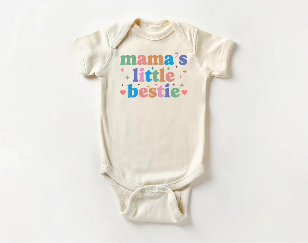 Mommy’s Little Bestie Onesie, Baby Bodysuit, Baby Shirt, Toddler Sweatshirt - Cute Minimalist Mother’s Day Outfit, Baby Gift for Mom & Me