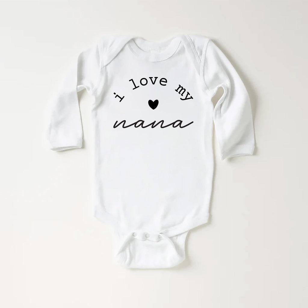 I Love My Nana Onesie, Baby Bodysuit, Baby Shirt, Toddler Sweatshirt - Minimalist I Love Grandma Outfit, Cute Baby Gift for Nana & Grandma
