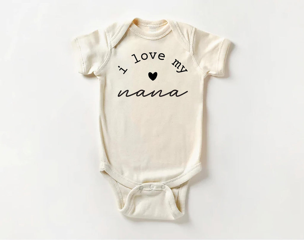 I Love My Nana Onesie, Baby Bodysuit, Baby Shirt, Toddler Sweatshirt - Minimalist I Love Grandma Outfit, Cute Baby Gift for Nana & Grandma