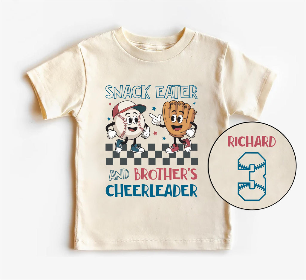 Custom Baseball Baby Bodysuit, Baby Shirt, Toddler Sweatshirt, Brother Cheerleader Tee, Little Sibling Softball College Game Gift, Two Sided