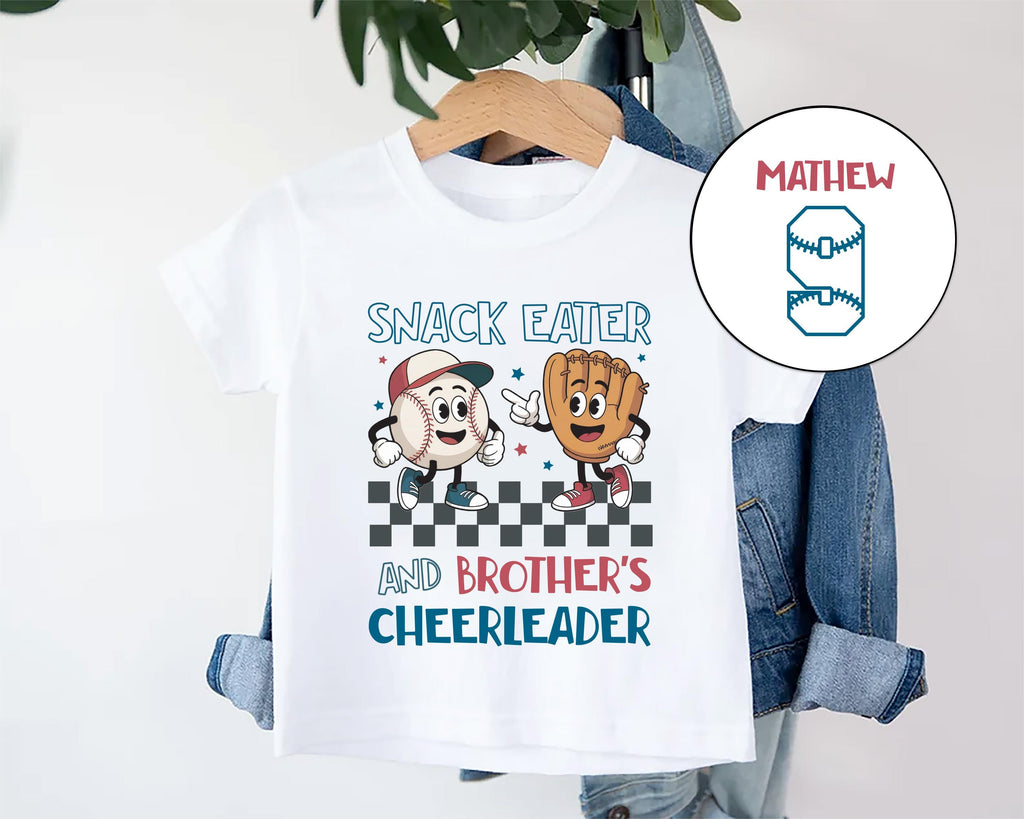 Custom Baseball Baby Bodysuit, Baby Shirt, Toddler Sweatshirt, Brother Cheerleader Tee, Little Sibling Softball College Game Gift, Two Sided