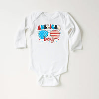 American Boy Baby Bodysuit, Baby Shirt, Toddler Sweatshirt - Retro Patriotic Outfit, Cute 4th of July Baby Gift, Red White Blue Clothes