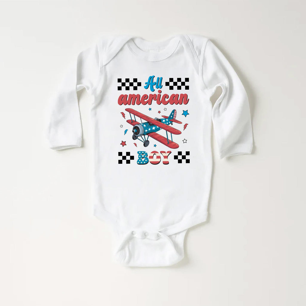 Fourth of July Baby Bodysuit, Baby Shirt, Toddler Sweatshirt - American Boy Retro Patriotic Outfit, Vintage 4th of July Baby Gift USA