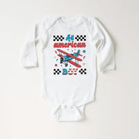 Fourth of July Baby Bodysuit, Baby Shirt, Toddler Sweatshirt - American Boy Retro Patriotic Outfit, Vintage 4th of July Baby Gift USA