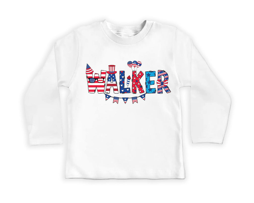 Personalized 4th of July Onesie, Baby Bodysuit, Baby Shirt, Toddler Sweatshirt - USA Patriotic Outfit, Custom Name Celebration Baby Gift