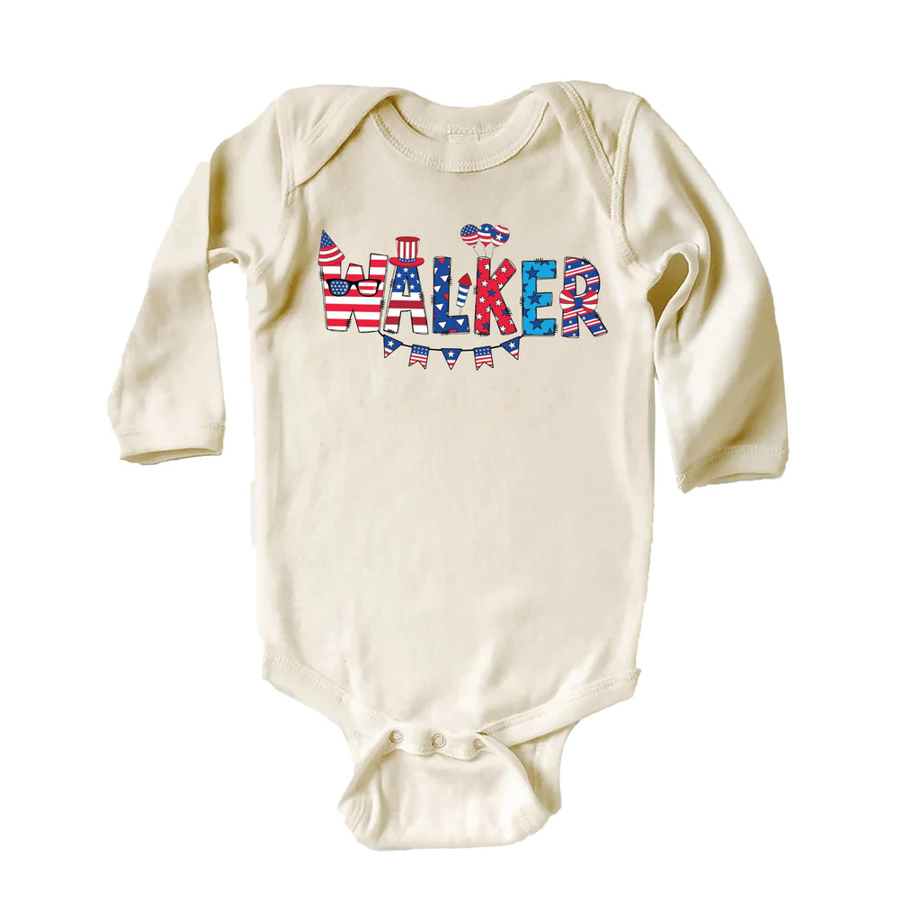 Personalized 4th of July Onesie, Baby Bodysuit, Baby Shirt, Toddler Sweatshirt - USA Patriotic Outfit, Custom Name Celebration Baby Gift