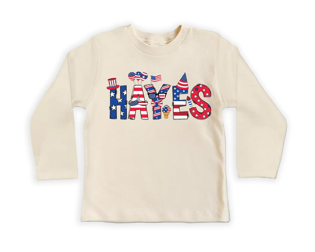 Personalized 4th of July Onesie, Baby Bodysuit, Baby Shirt, Toddler Sweatshirt - USA Patriotic Outfit, Custom Name Celebration Baby Gift